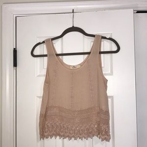 Pink Lace Tank Top